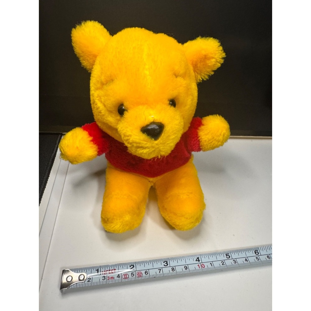 Vintage Disney Winnie the Pooh Plush Bear 9" Classic Red Shirt Stuffed Animal - Picture 4 of 7